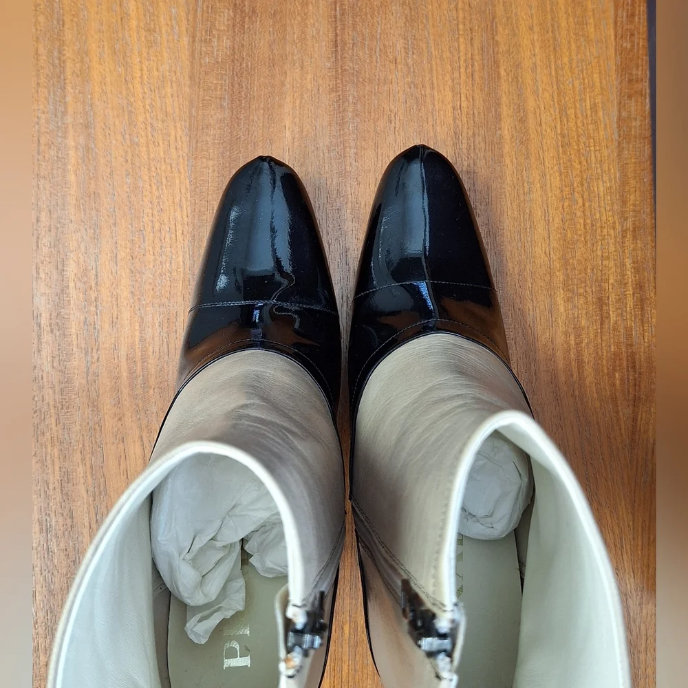 Vintage Prada Calfskin Leather Boots Two Tone Victorian Edwardian NEW Womens 6 - Picture 5 of 16
